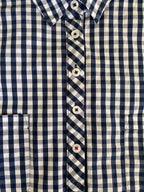 Navy & White Gingham Check Button Shirt