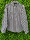 Navy & White Gingham Check Button Shirt
