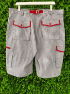 White Check Cargo Shorts