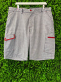 White Check Cargo Shorts