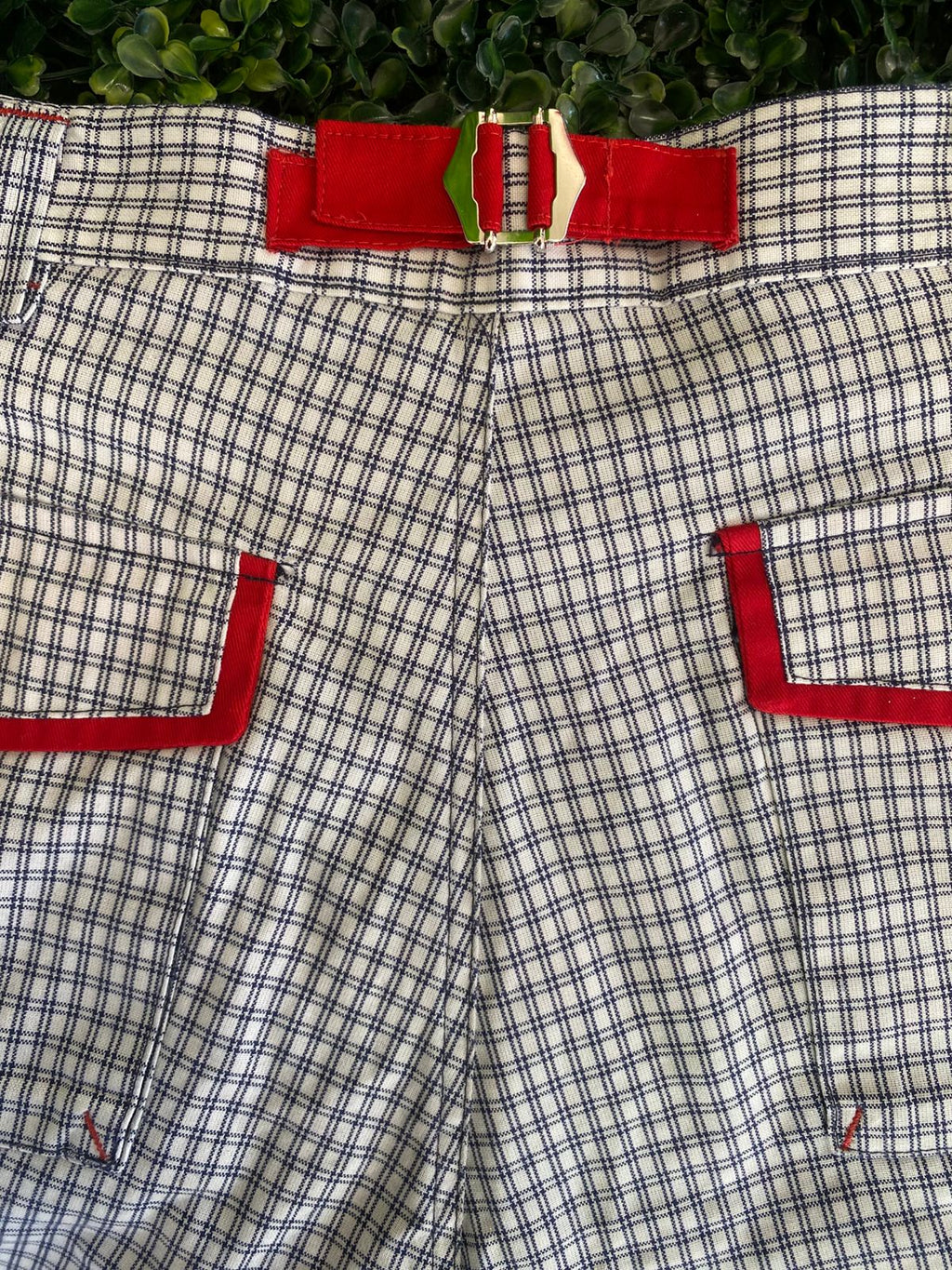 White Check Cargo Shorts