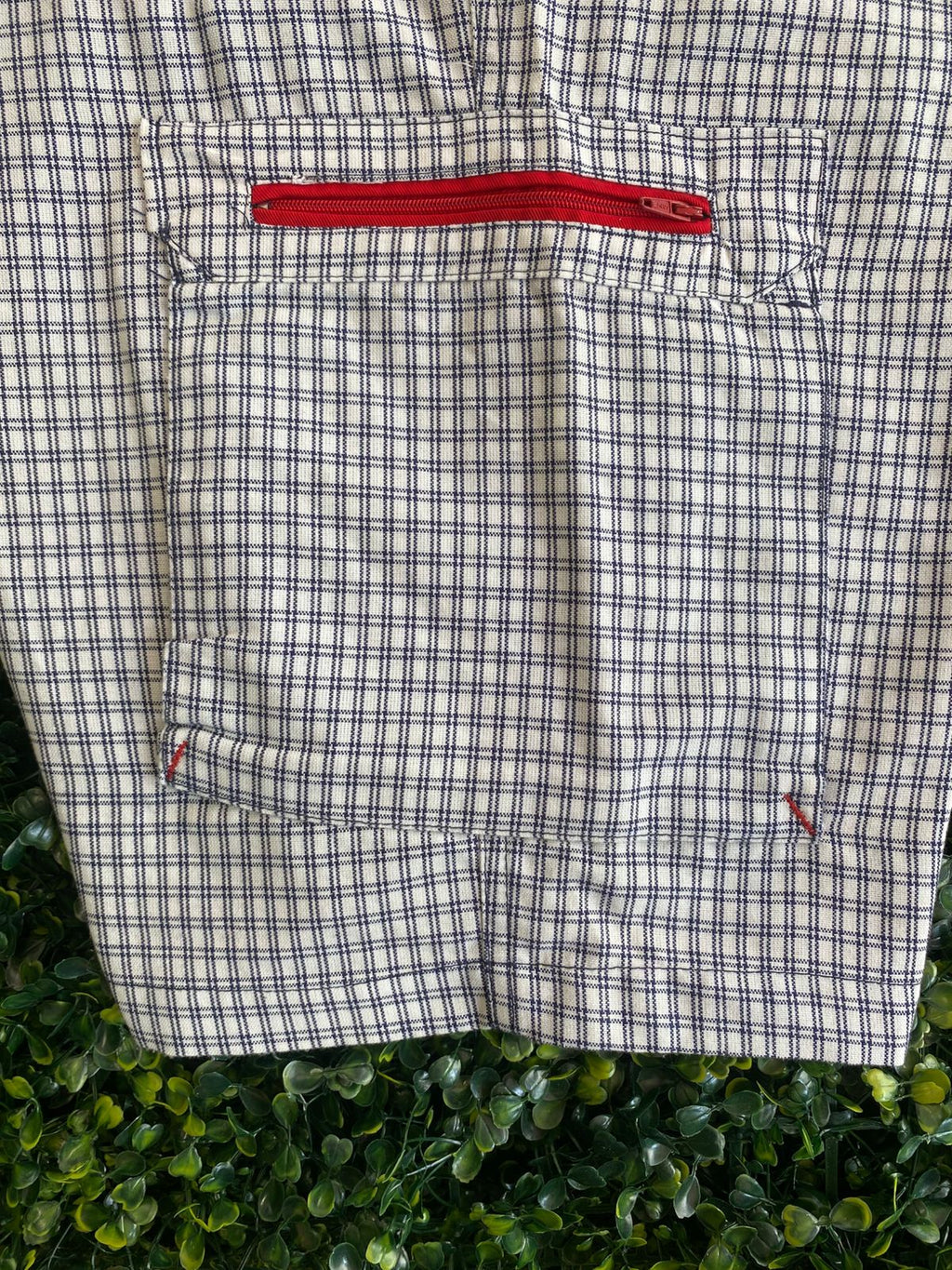 White Check Cargo Shorts