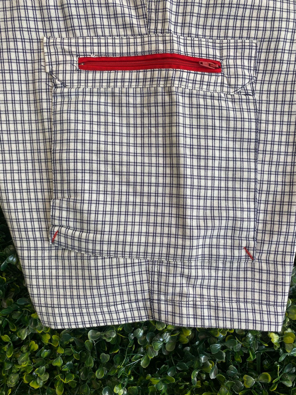 White Check Cargo Shorts