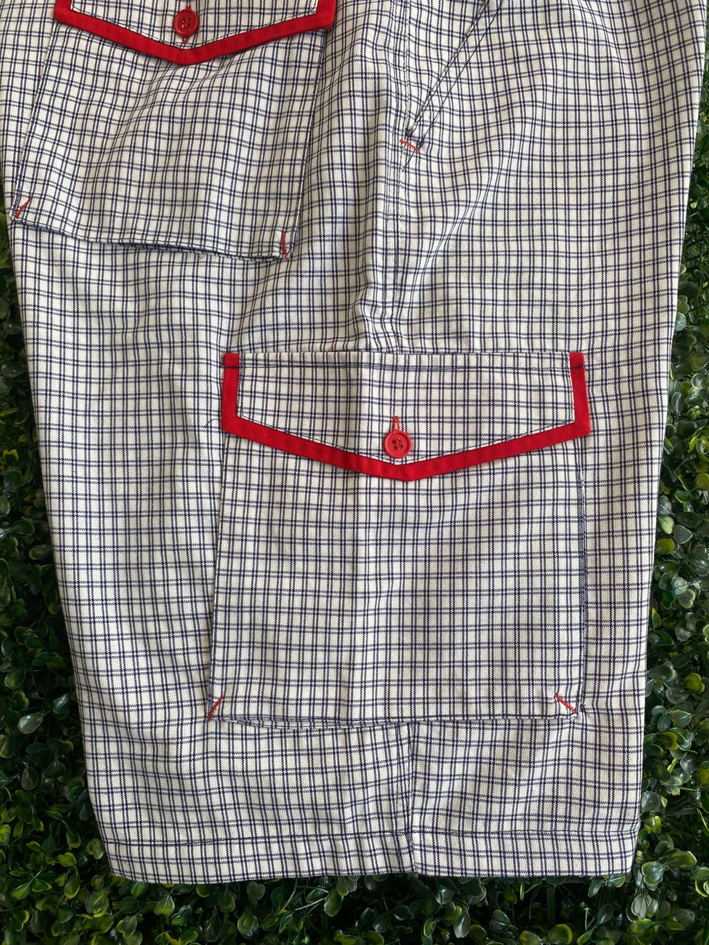 White Check Cargo Shorts
