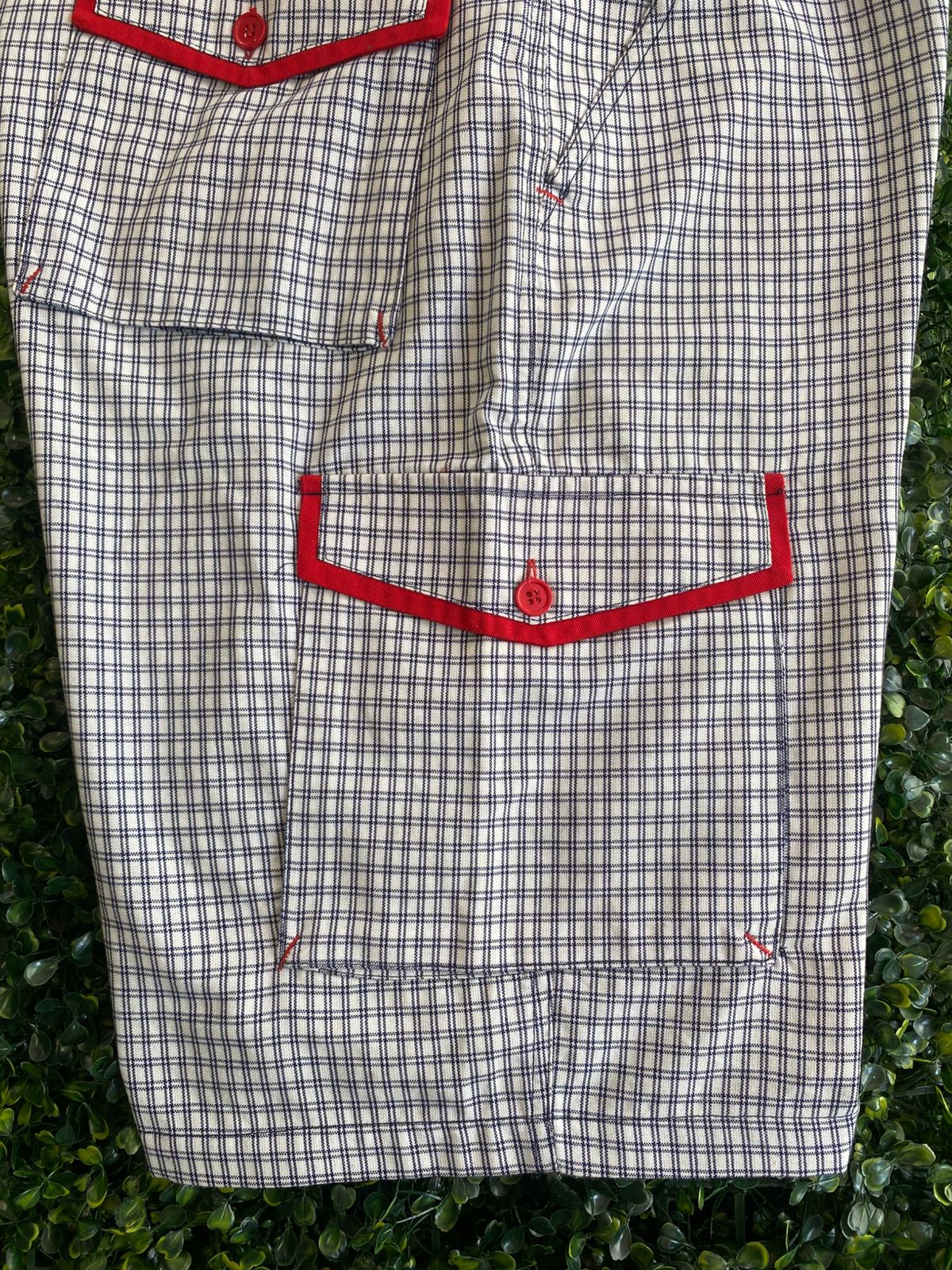 White Check Cargo Shorts