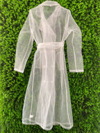 Sheer White Organza Trench Coat