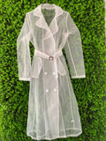 Sheer White Organza Trench Coat