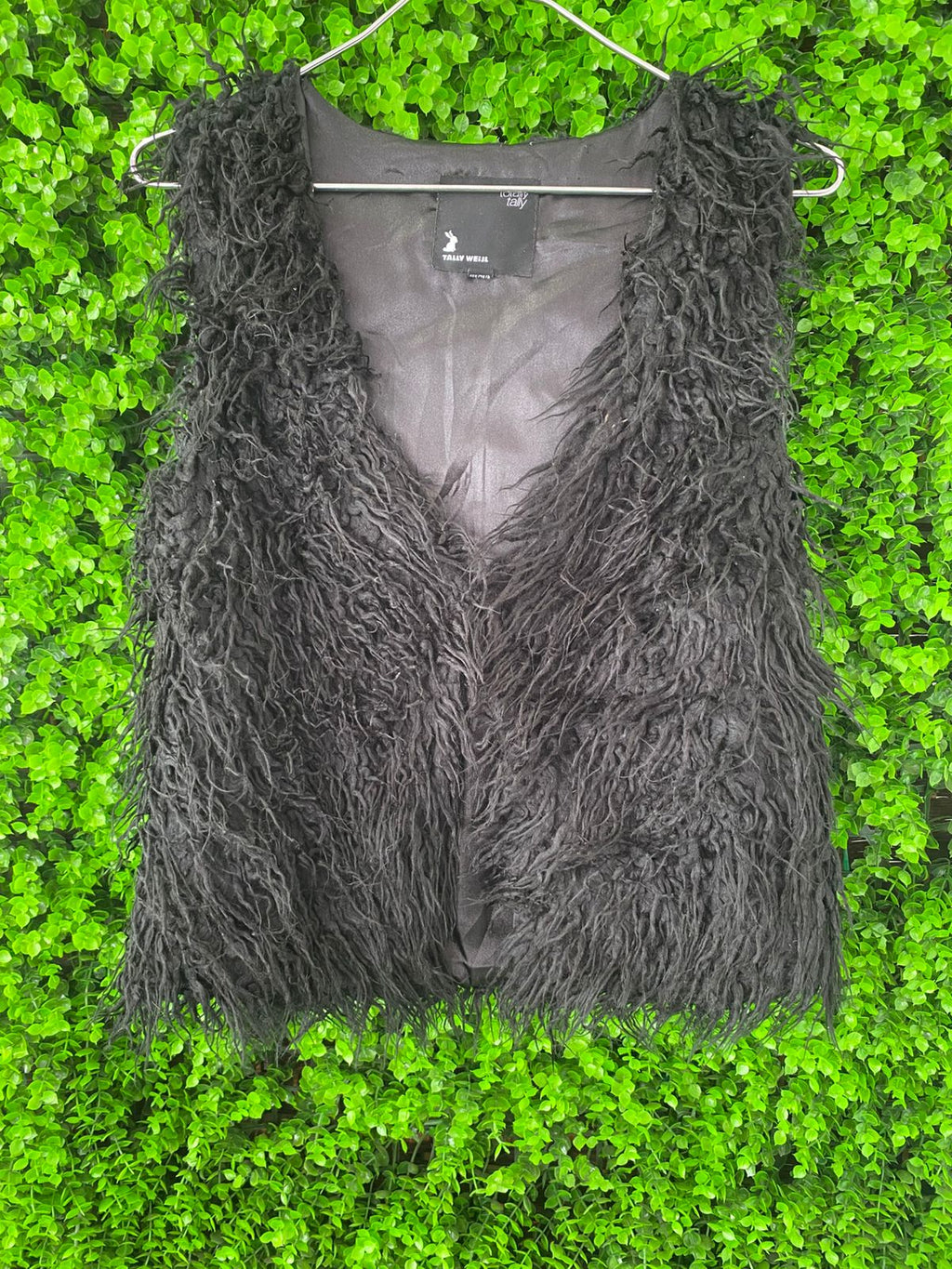 Black Faux Fur Sleeveless Vest