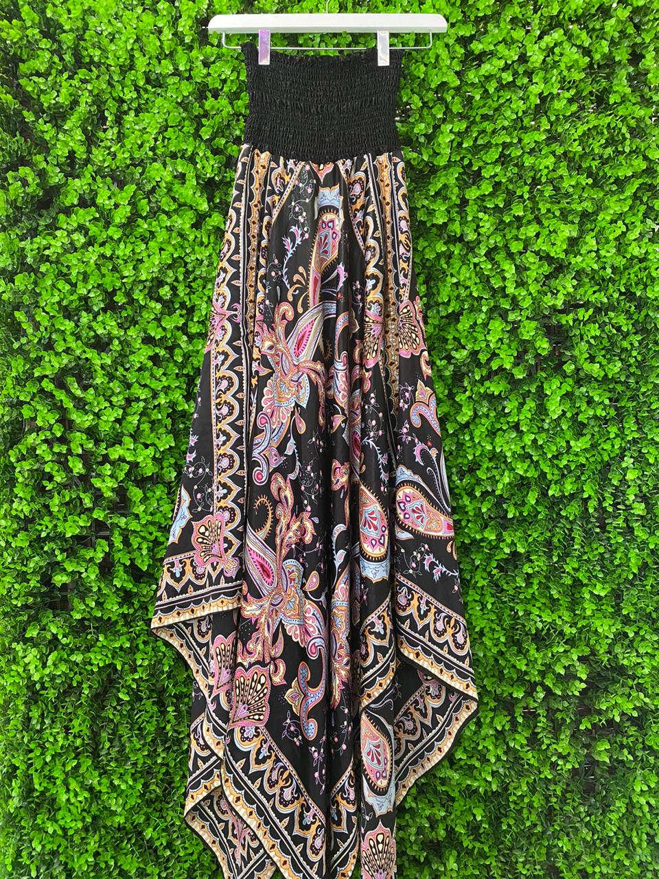 Black Paisley Handkerchief Dress