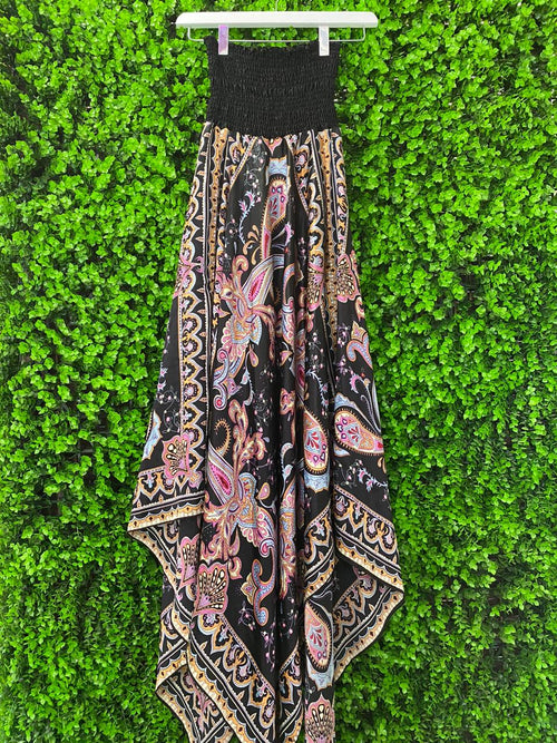 Black Paisley Handkerchief Dress