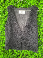 Emoi by Emonite Black Faux Fur Cropped Vest