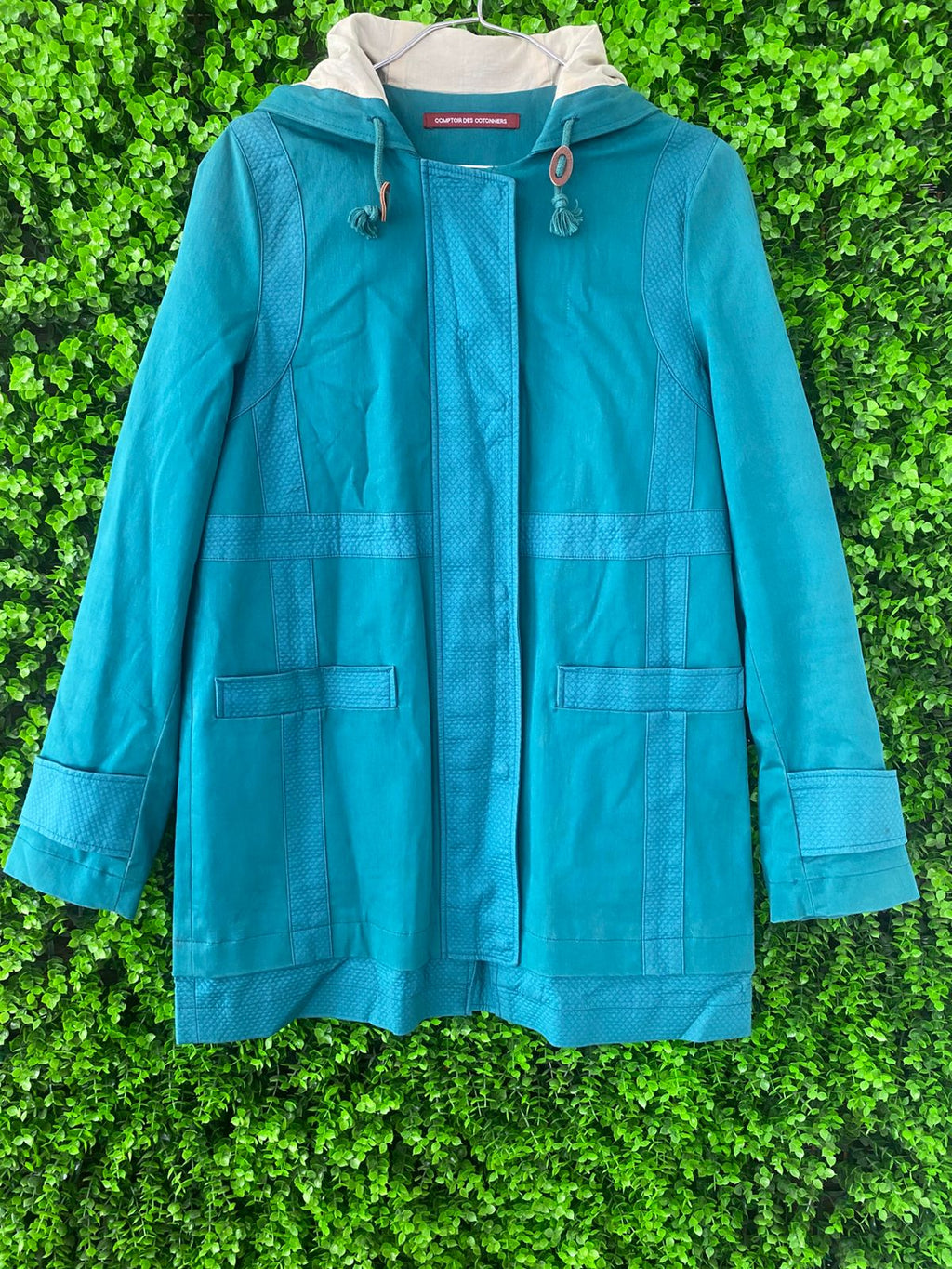 Comptoir des Cotonniers Teal Hooded Jacket