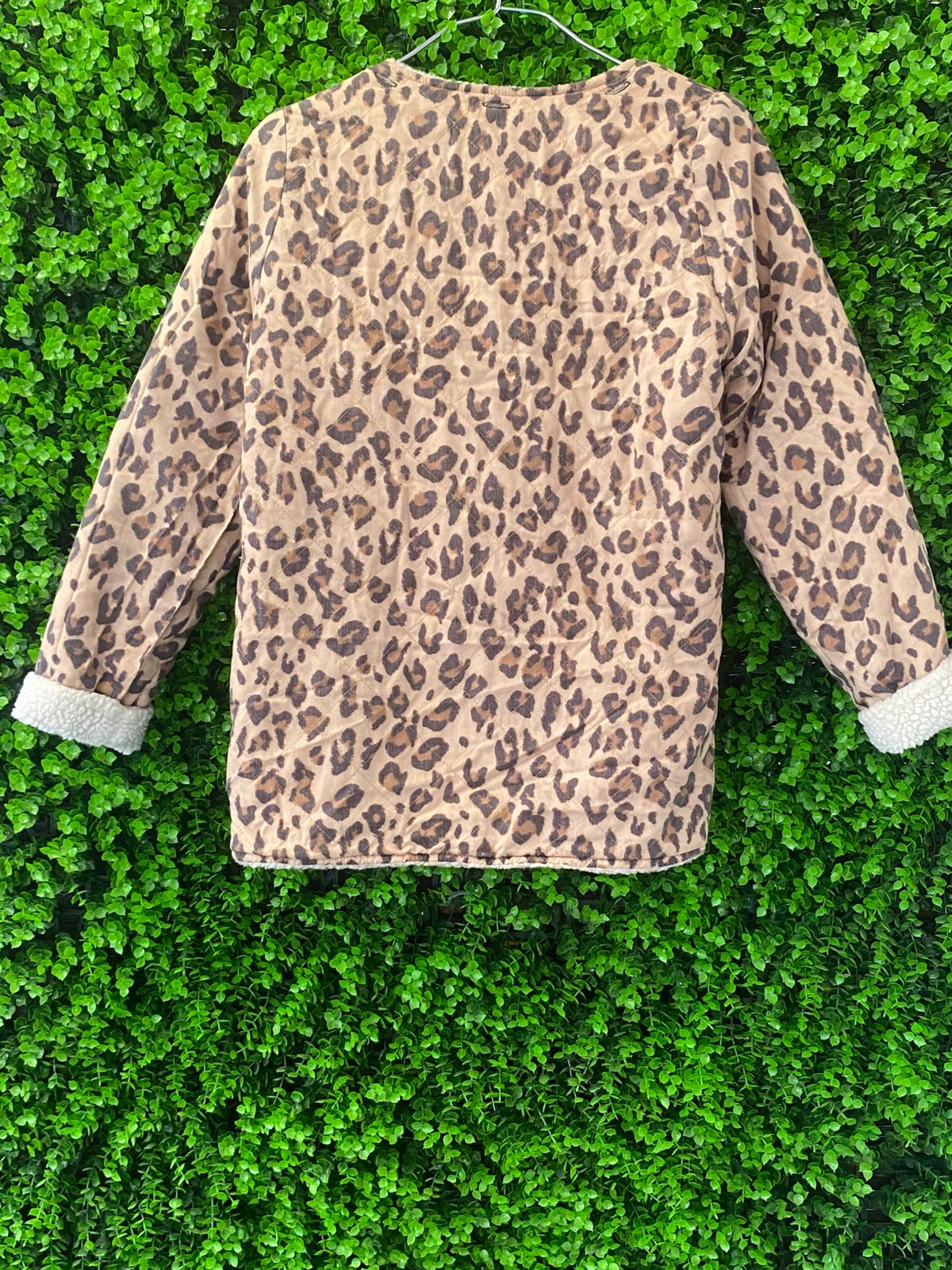 Leopard Print Reversible Sherpa-Lined Jacket