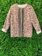 Leopard Print Reversible Sherpa-Lined Jacket