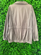 Khaki Utility Jacket with Woven Panel Detail