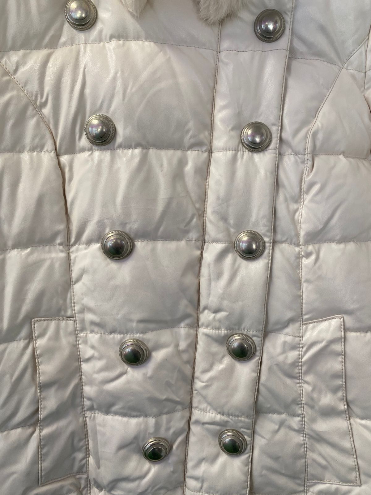 Vera Moda Cream Padded Double-Breasted Jacket