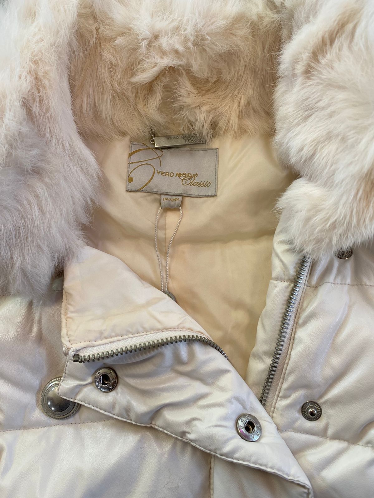 Vera Moda Cream Padded Double-Breasted Jacket