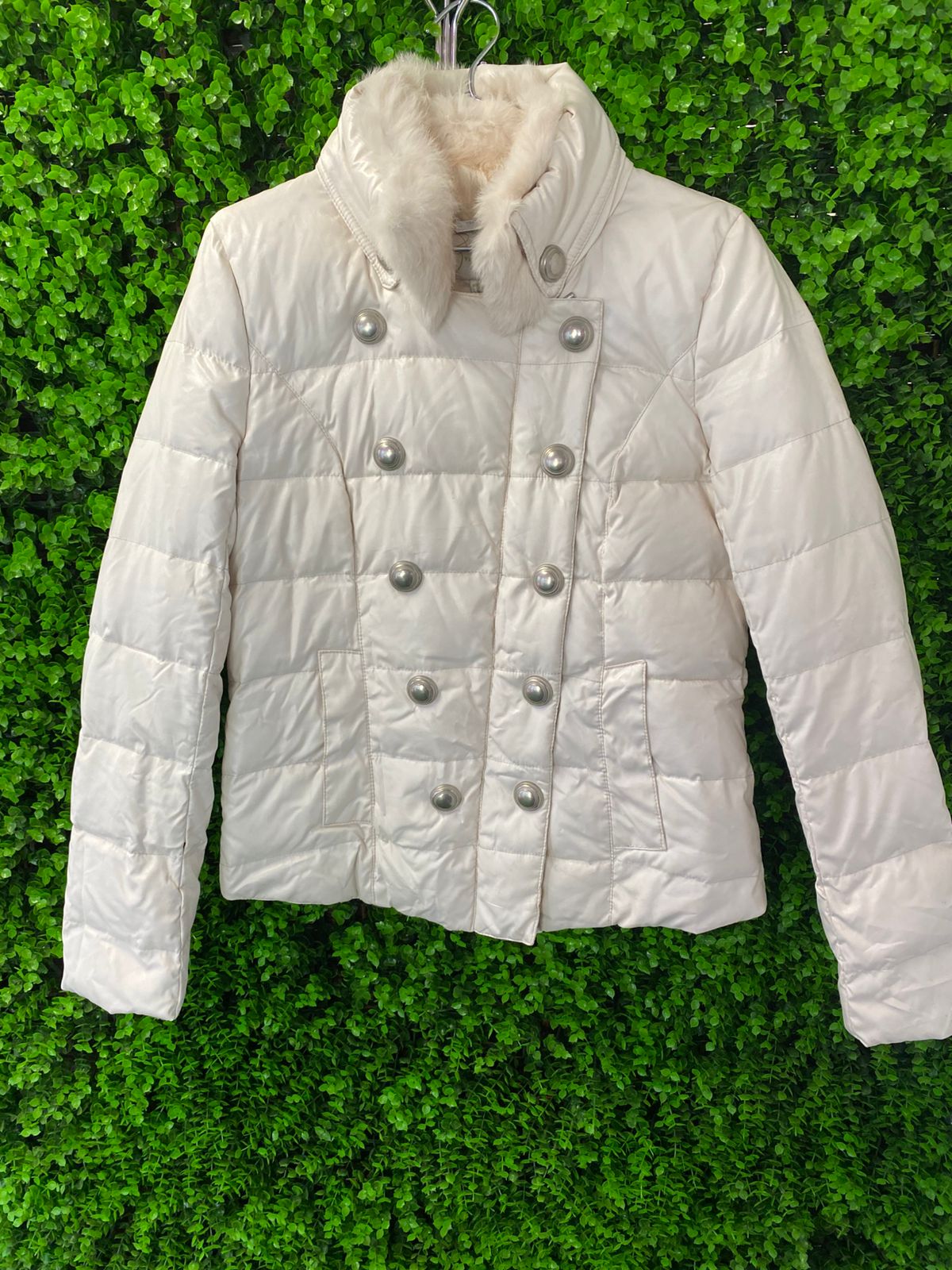 Vera Moda Cream Padded Double-Breasted Jacket