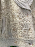 Cream Teddy Fleece Cropped Jacket