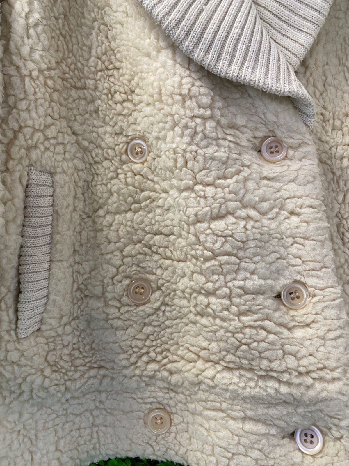 Cream Teddy Fleece Cropped Jacket