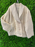Cream Teddy Fleece Cropped Jacket