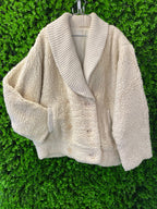 Cream Teddy Fleece Cropped Jacket