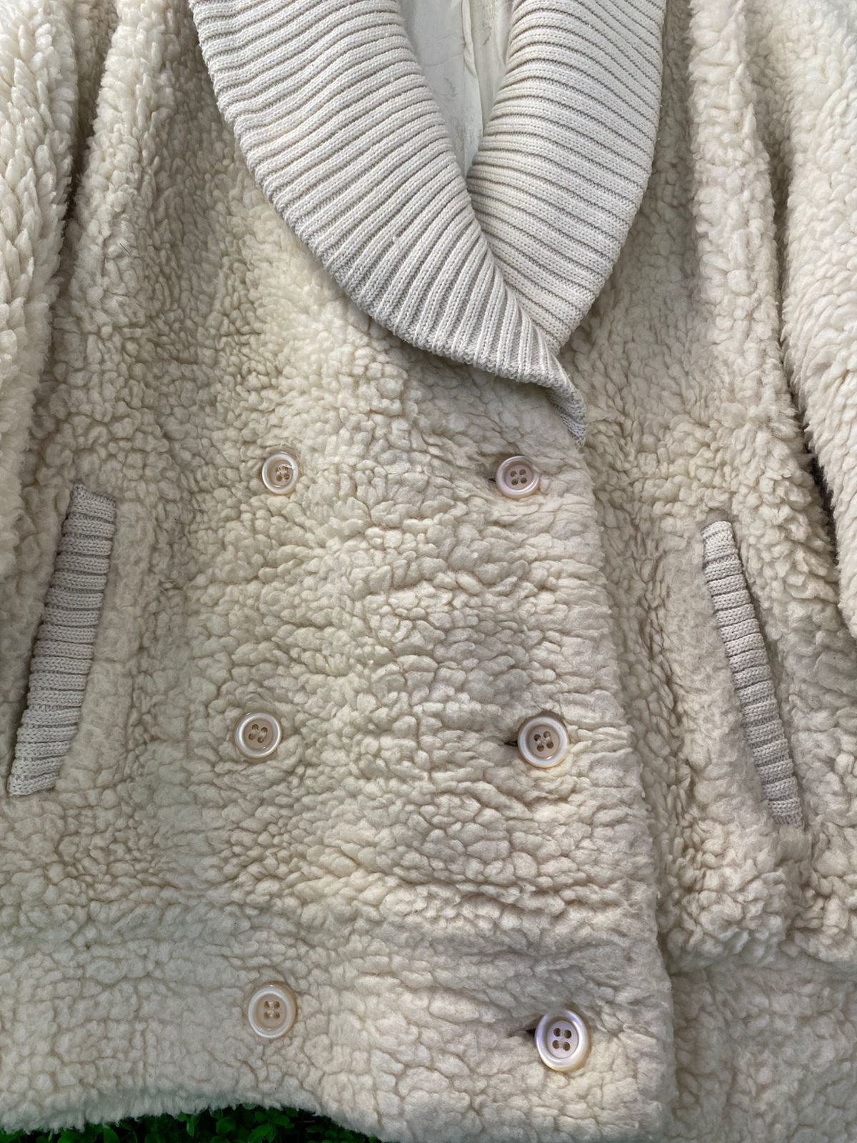 Cream Teddy Fleece Cropped Jacket