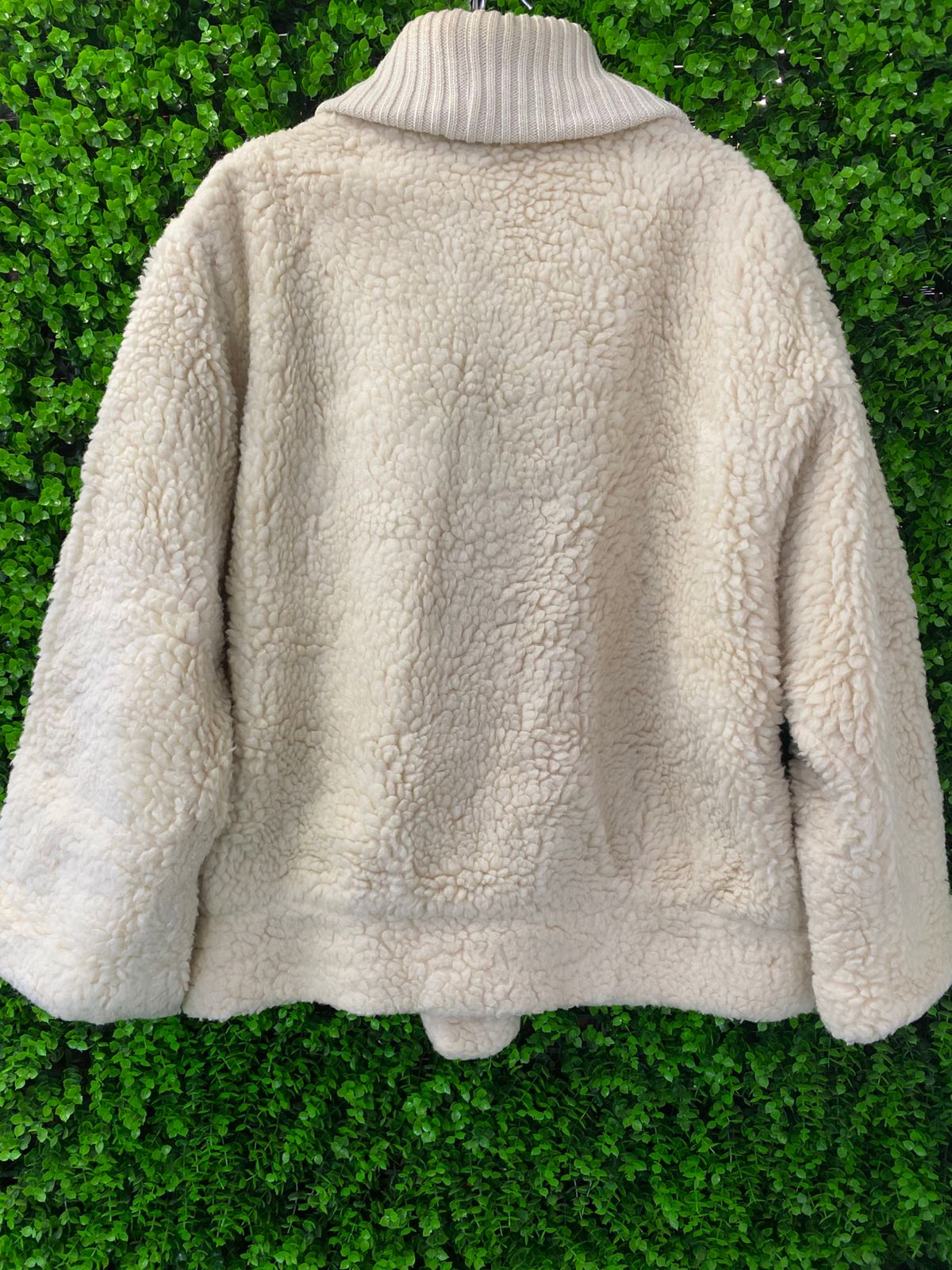 Cream Teddy Fleece Cropped Jacket