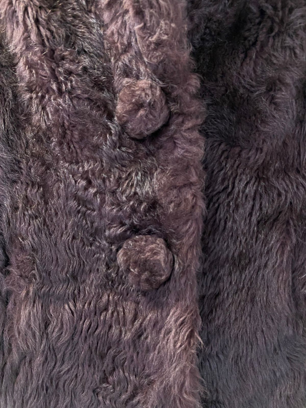 Dark Brown Shearling-Style Coat with Pockets