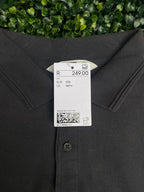 Charcoal Satin Collared Blouse