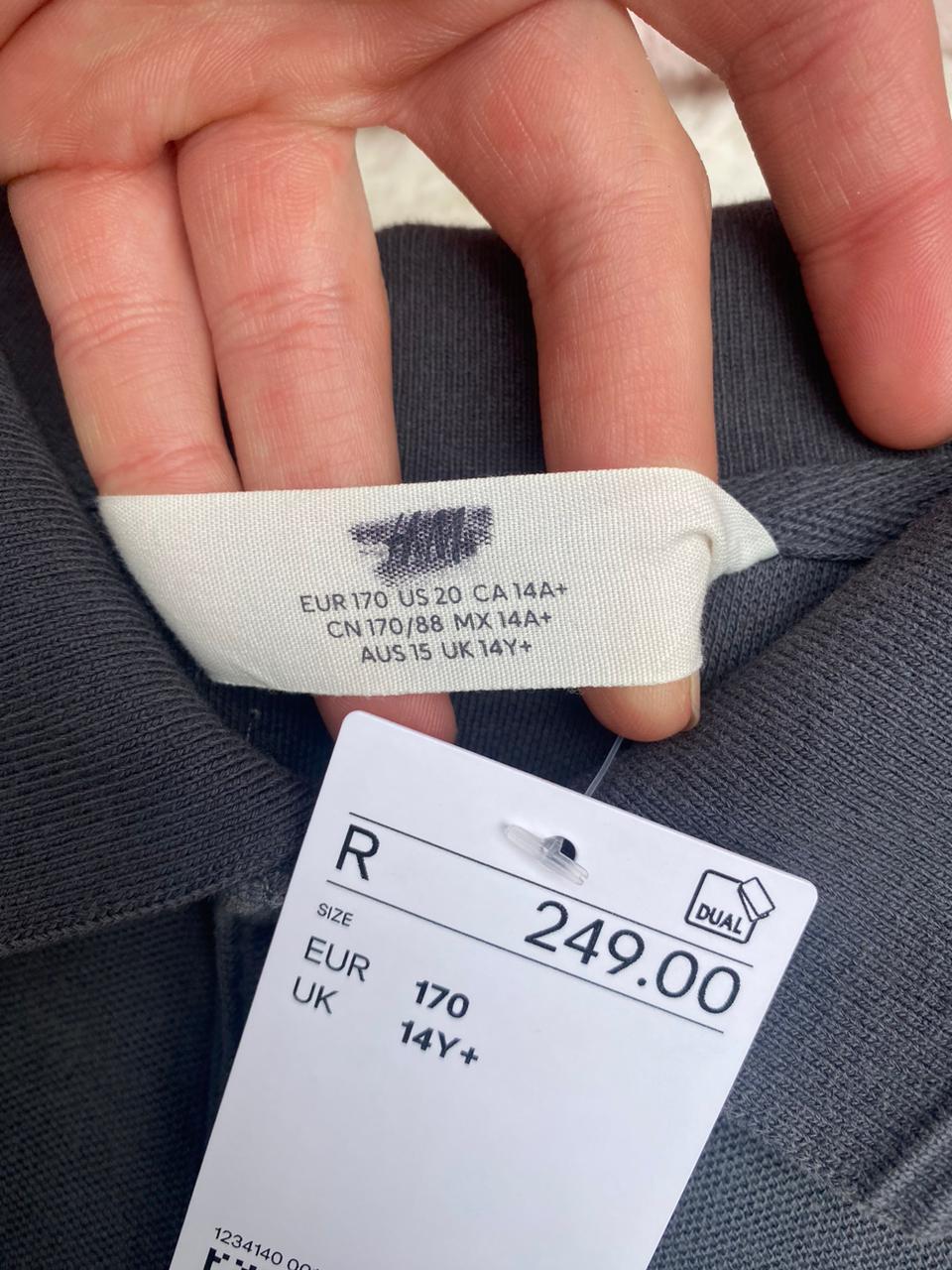 Charcoal Long-Sleeve H&M Polo Top