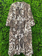 Cream Paisley Kimono with Pockets