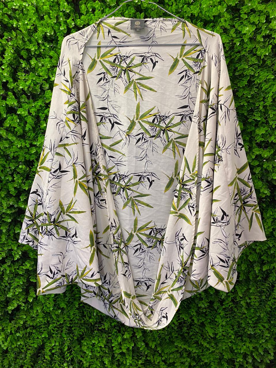 Bamboo Print Lightweight Kimono
