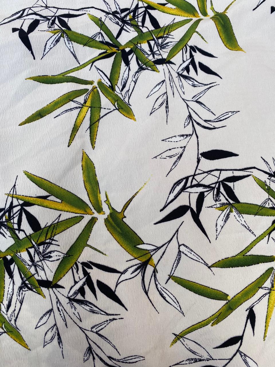 Bamboo Leaf Print Wrap Skirt
