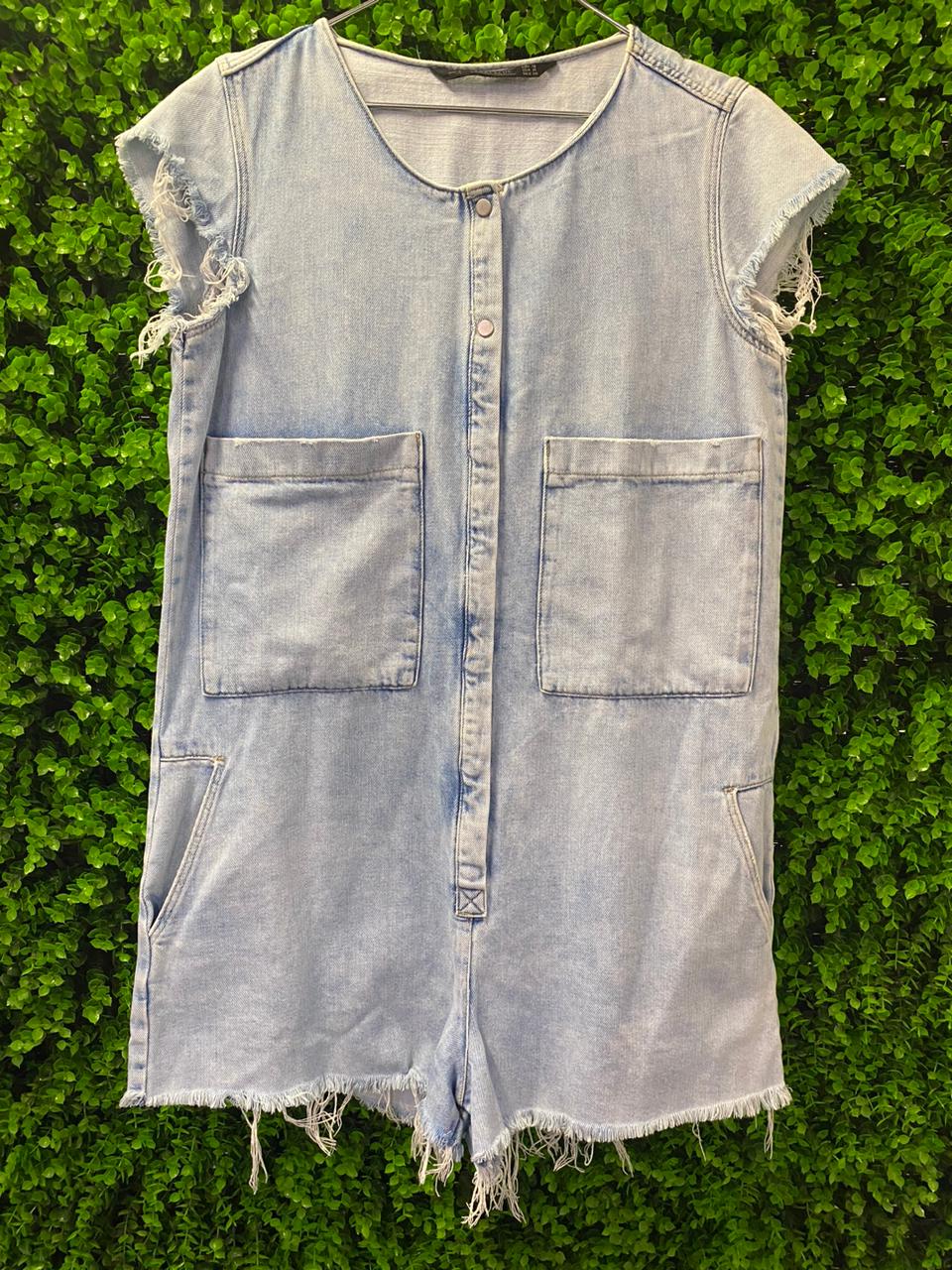 Zara Light Wash Denim Playsuit
