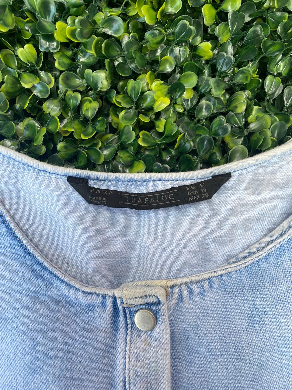 Zara Light Wash Denim Playsuit