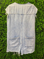 Stone Washed Pocket Tunic Dress