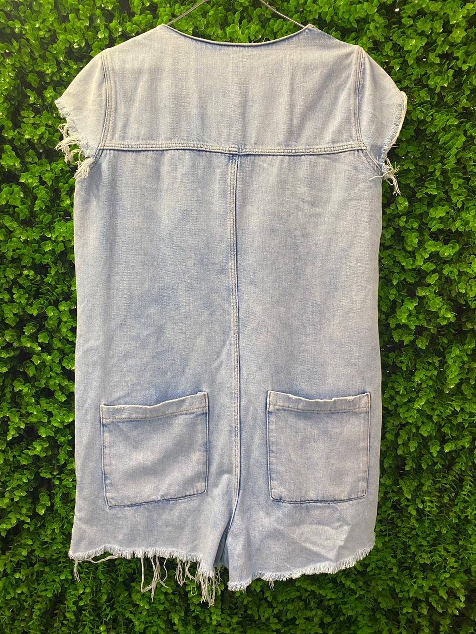 Stone Washed Pocket Tunic Dress