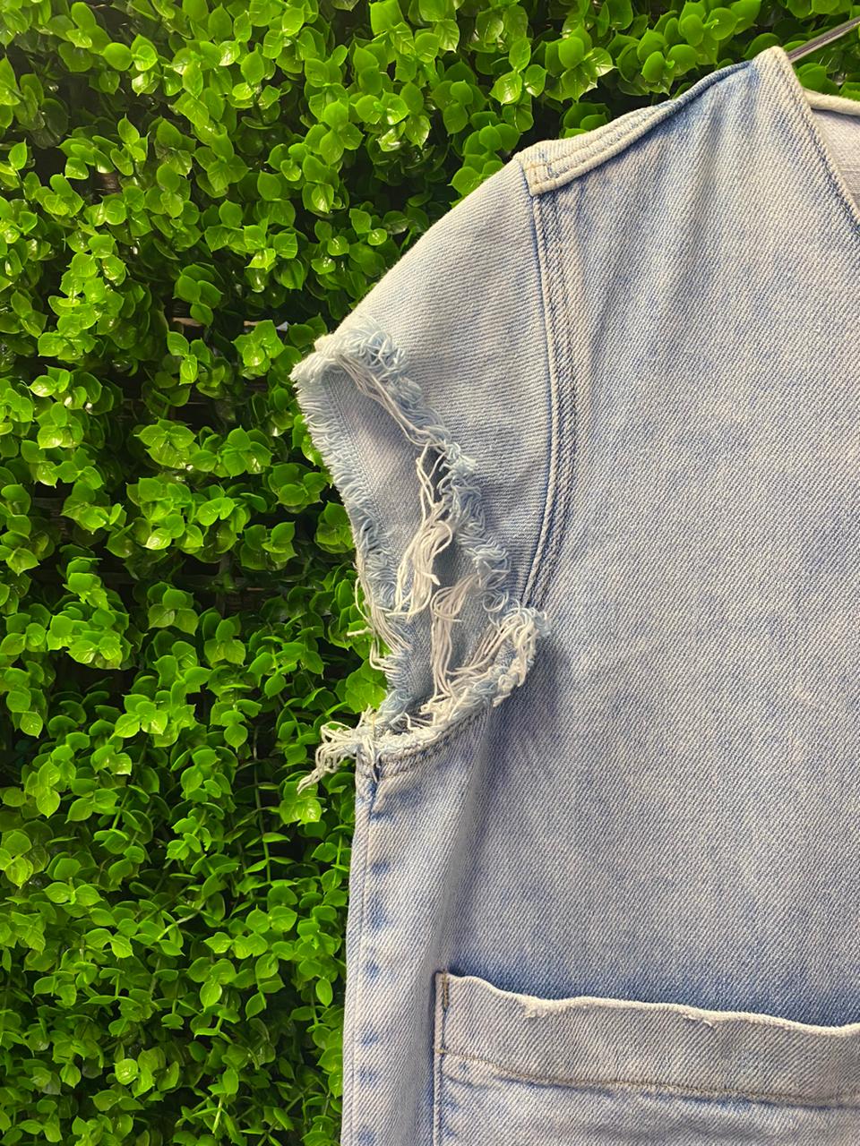 Zara Light Wash Denim Playsuit