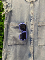 Zara Light Wash Denim Playsuit