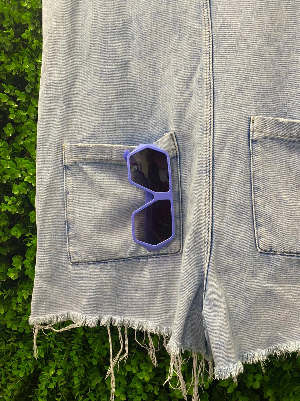 Zara Light Wash Denim Playsuit
