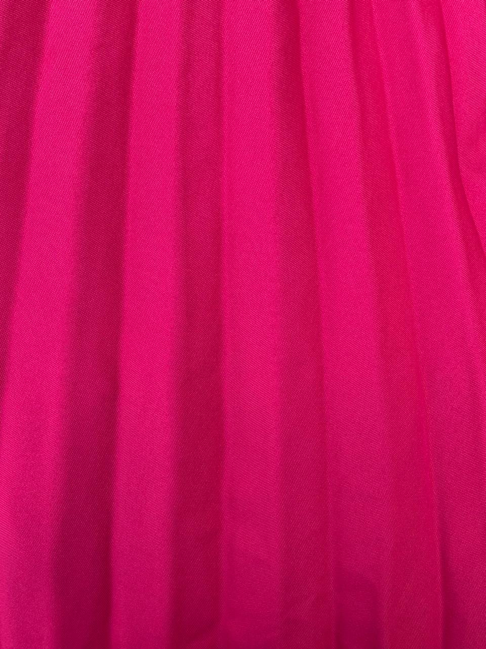 Fuchsia Pleated Midi Skirt