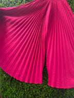 Hot Pink Pleated Wide-Leg Pants