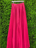 Hot Pink Pleated Wide-Leg Pants