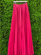 Hot Pink Pleated Wide-Leg Pants