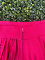 Hot Pink Pleated Wide-Leg Pants