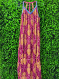 Magenta Paisley Maxi Dress with Pockets