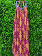Magenta Paisley Maxi Dress with Pockets