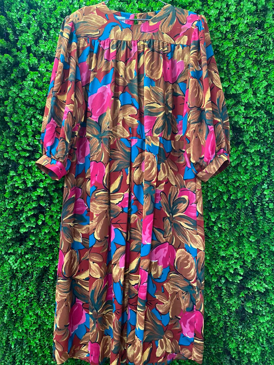 Bold Floral Smock Maxi Dress