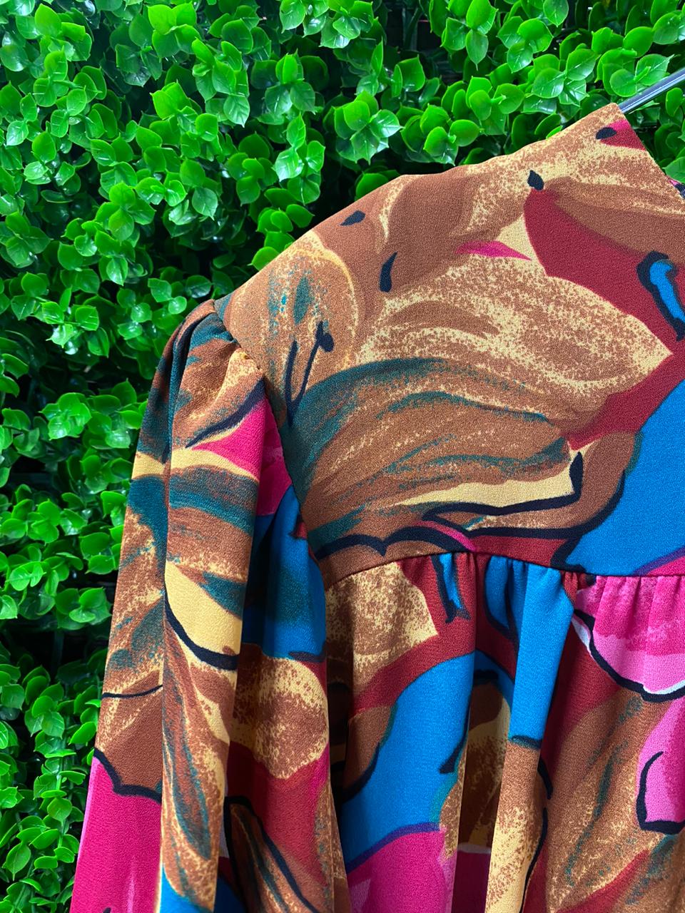 Bold Floral Smock Maxi Dress